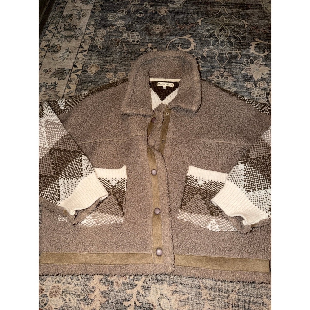 BlankNYC Sherpa Button Front Jacket Comfort Queen